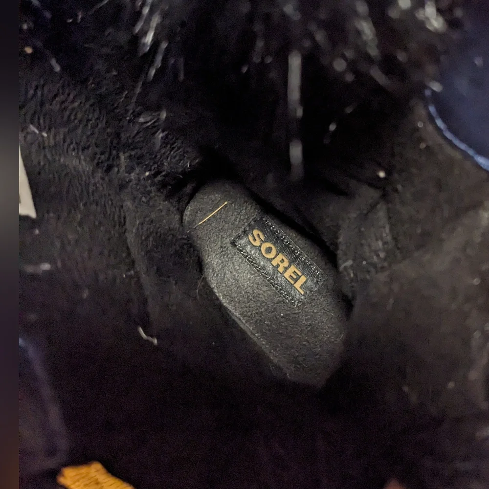 SOREL Tofino II Fleece Lined Waterproof Snow Boots Blue Black Camo Faux Fur 7.5